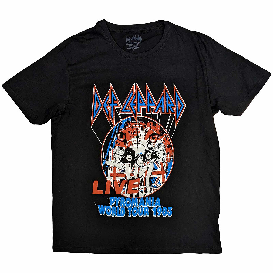 Def Leppard tričko, Pyro World Tour Black, pánské, velikost XL