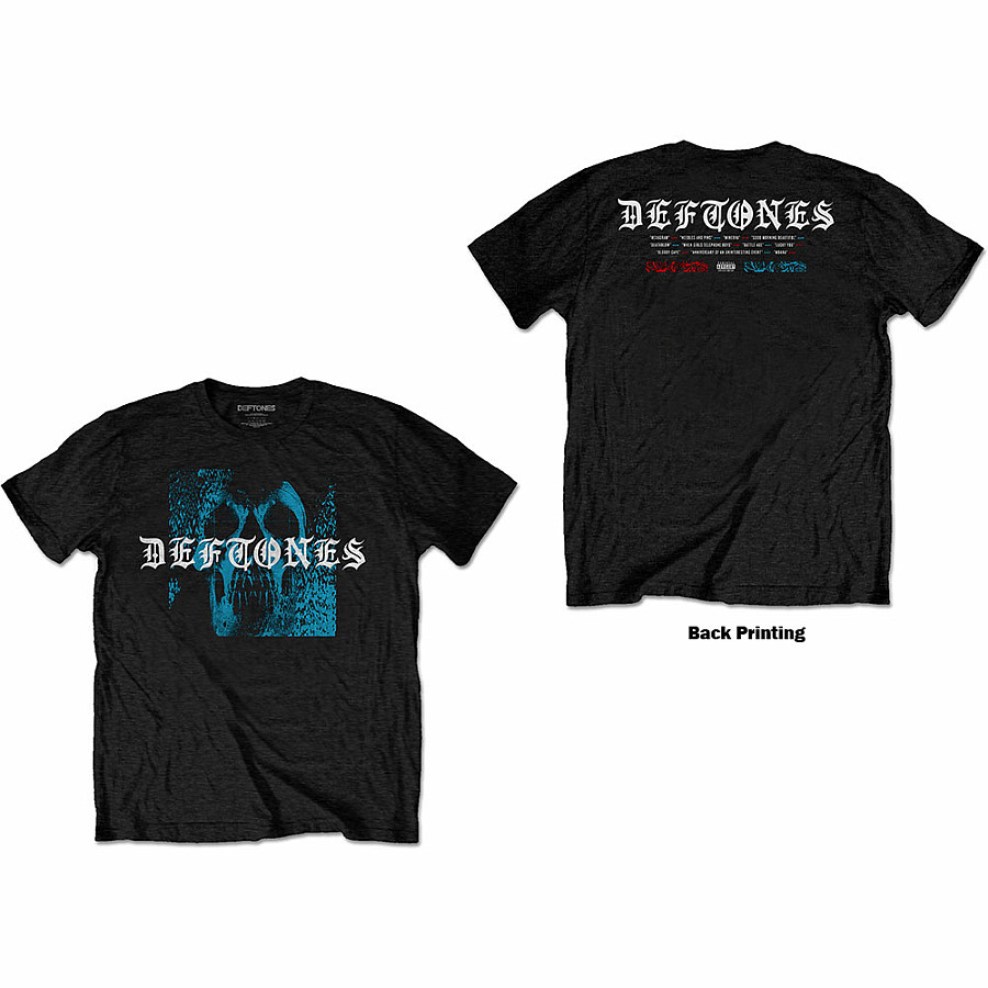 Deftones tričko, Static Skull BP Black, pánské, velikost S