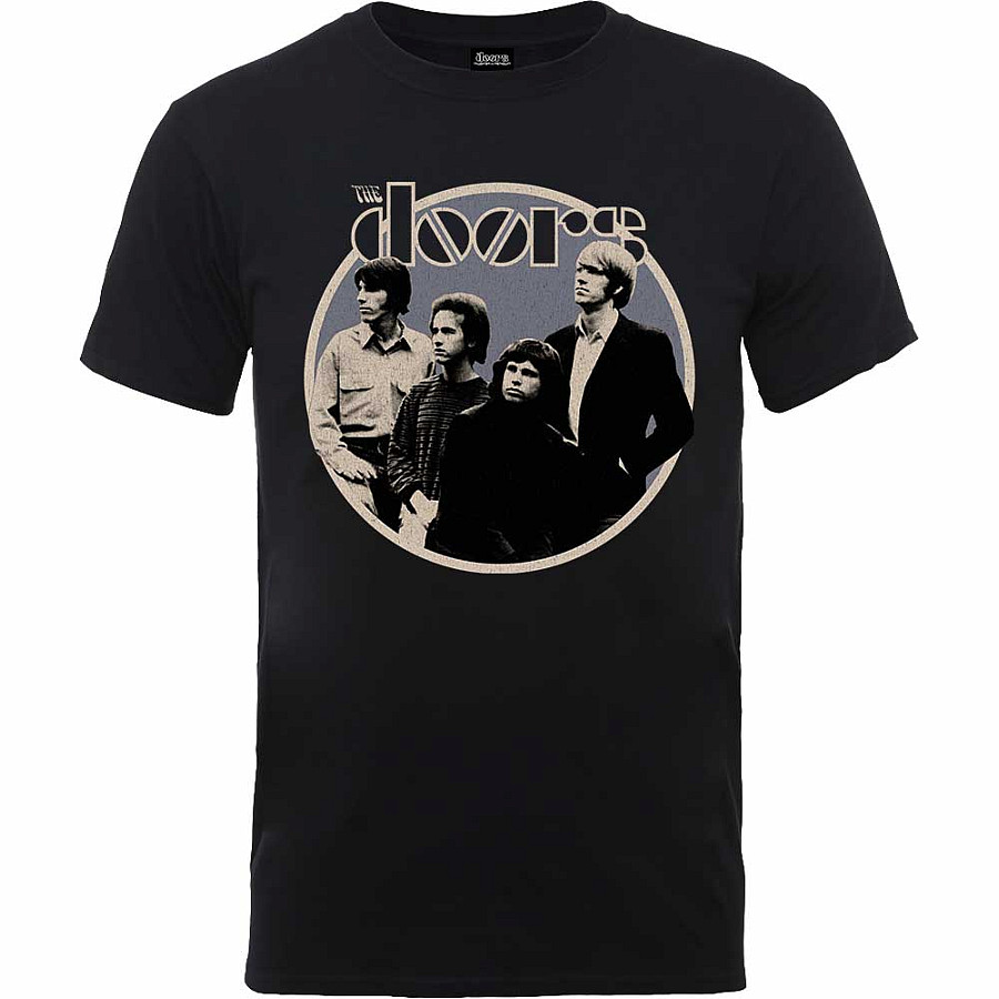 The Doors tričko, Retro Circle Black, pánské, velikost L