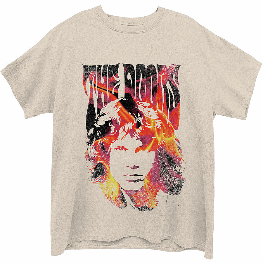 The Doors tričko, Jim Face Fire Natural, pánské, velikost L