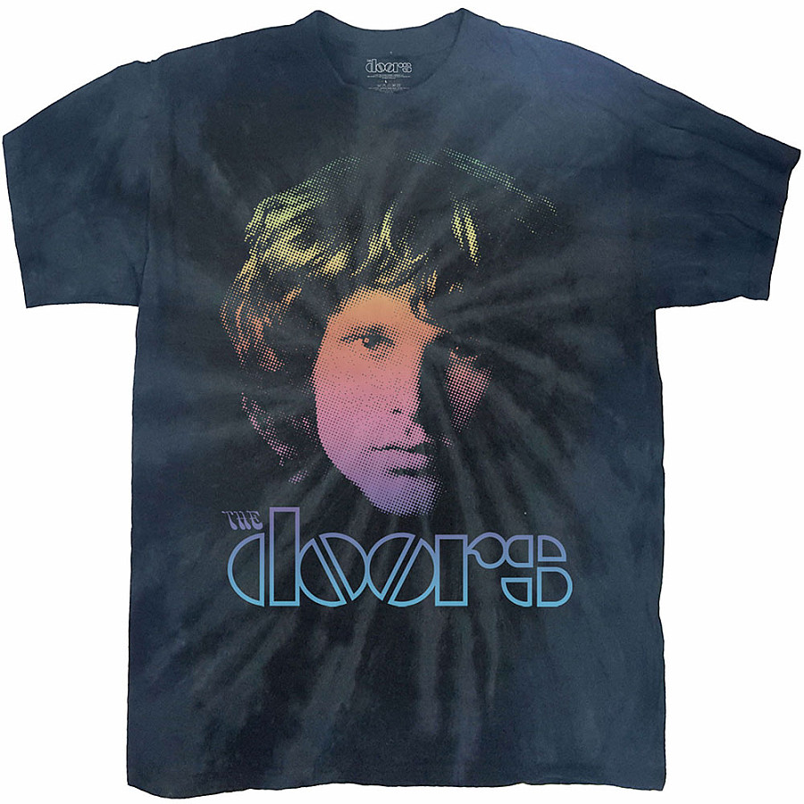 The Doors tričko, Jim Halftone Gradient Dip-Dye Blue, pánské, velikost XXL