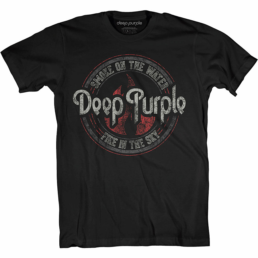 Deep Purple tričko, Smoke Circle Black, pánské, velikost M