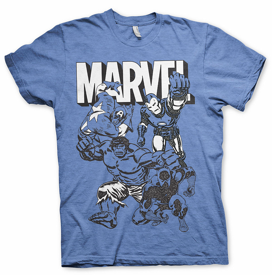 Marvel Comics tričko, Marvel Characters Blue, pánské, velikost XXL