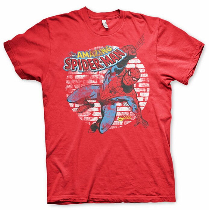 Spiderman tričko, Distressed Spiderman Red, pánské, velikost S