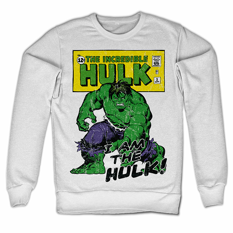 The Hulk mikina, I Am The Hulk Sweatshirt White, pánská, velikost S