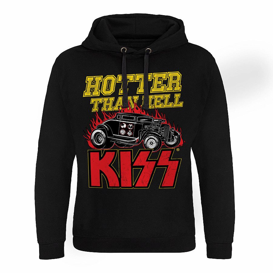 KISS mikina, Hotter Than Hell Epic Hoodie Black, pánská, velikost XL