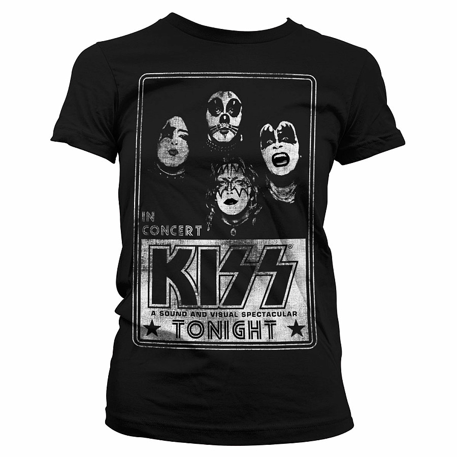 KISS tričko, KISS In Concert Distressed, dámské, velikost M