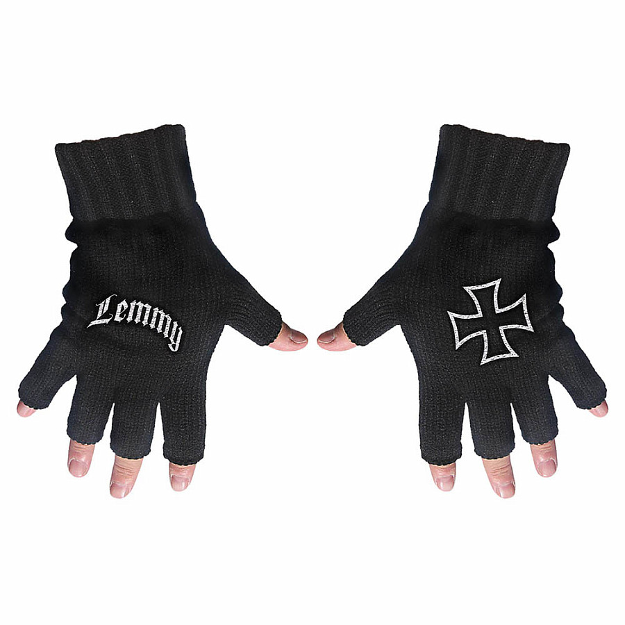 Motorhead bezprstové rukavice, Lemmy Logo &amp; Iron Cross