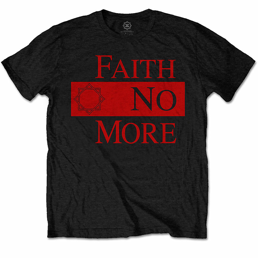 Faith No More tričko, Classic New Logo Star Red on Black, pánské, velikost XL