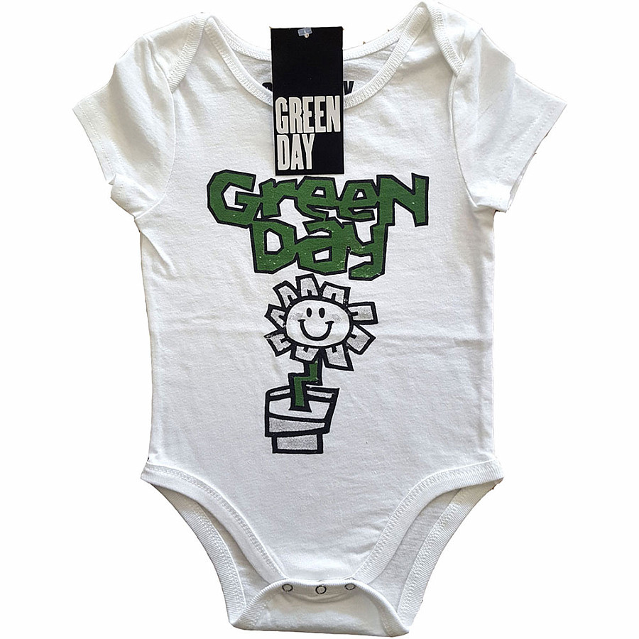 Green Day kojenecké body tričko, Flower Pot White, dětské, velikost XXL velikost XXL (18 měsíců)