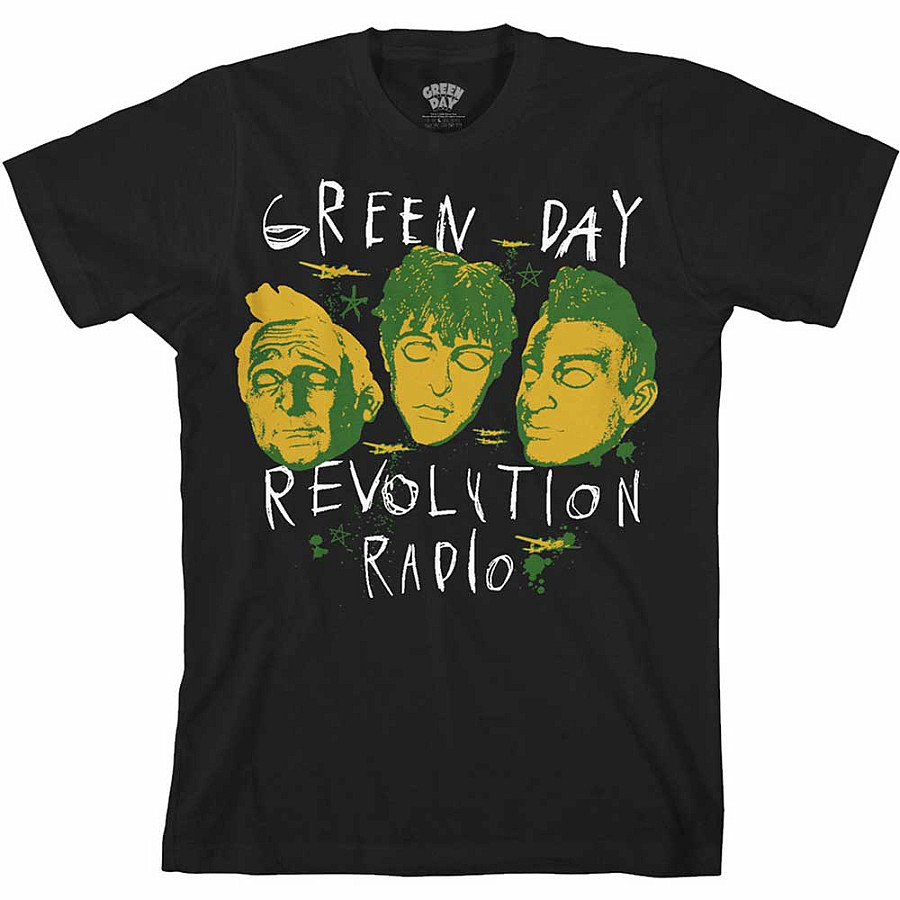 Green Day tričko, Scribble Mask Black, pánské, velikost L