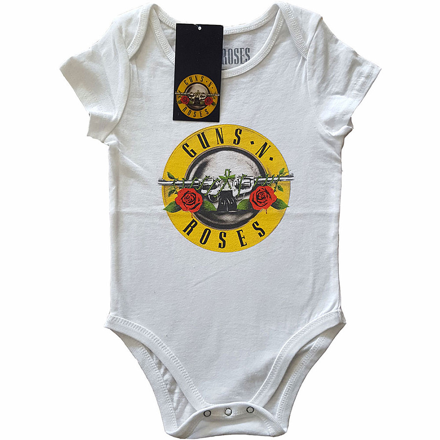 Guns N Roses kojenecké body tričko, Classic Logo White, dětské, velikost XXL velikost XXL (18 měsíc)