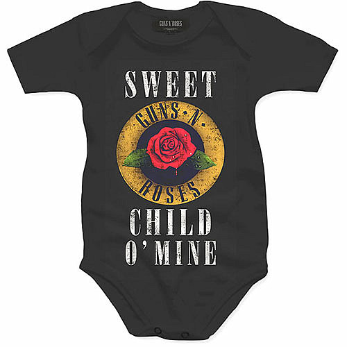 Guns N Roses kojenecké body tričko, Child O&#039; Mine Black, dětské, velikost S velikost S (0-3 měsíc)