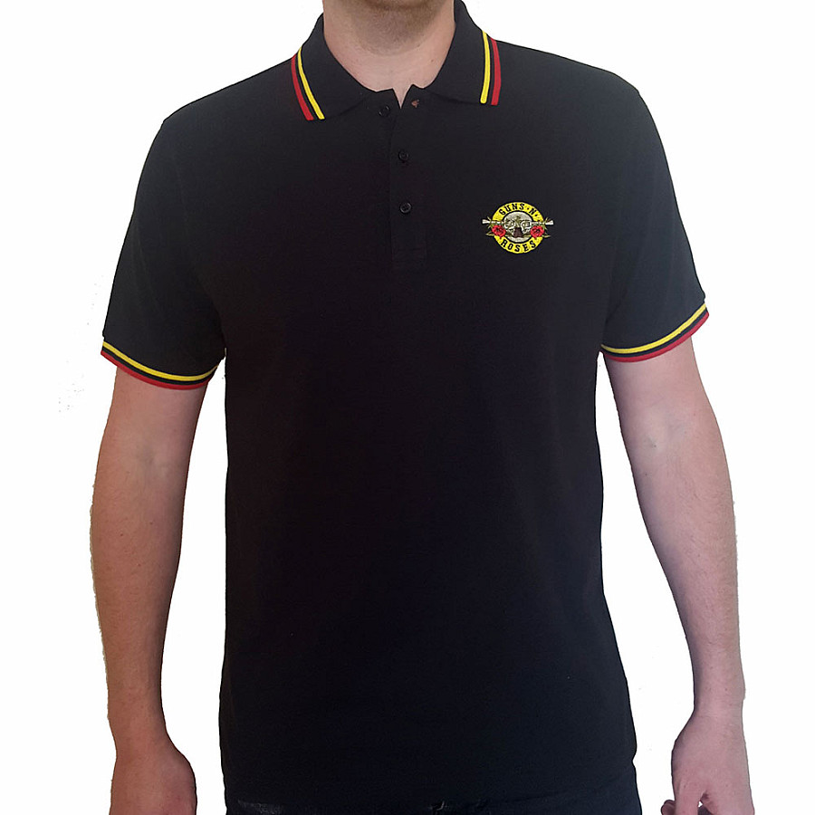 Guns N&#039; Roses tričko, Classic Logo Polo Black, pánské, velikost S