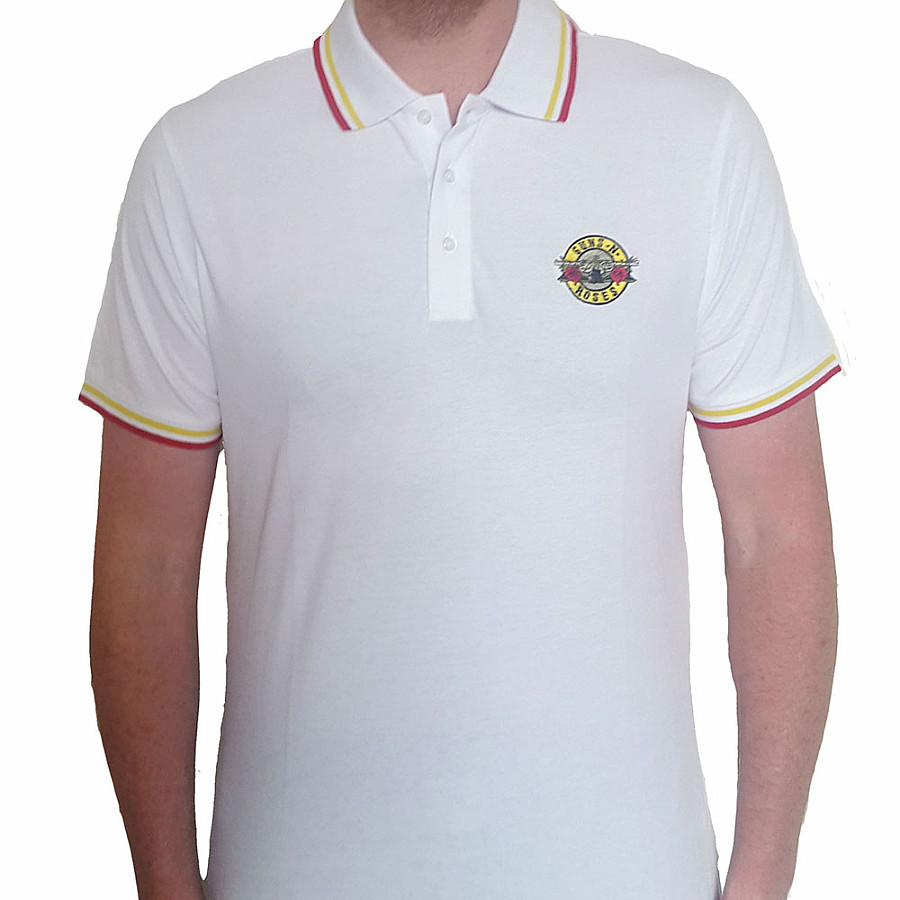 Guns N&#039; Roses tričko, Classic Logo Polo White, pánské, velikost L