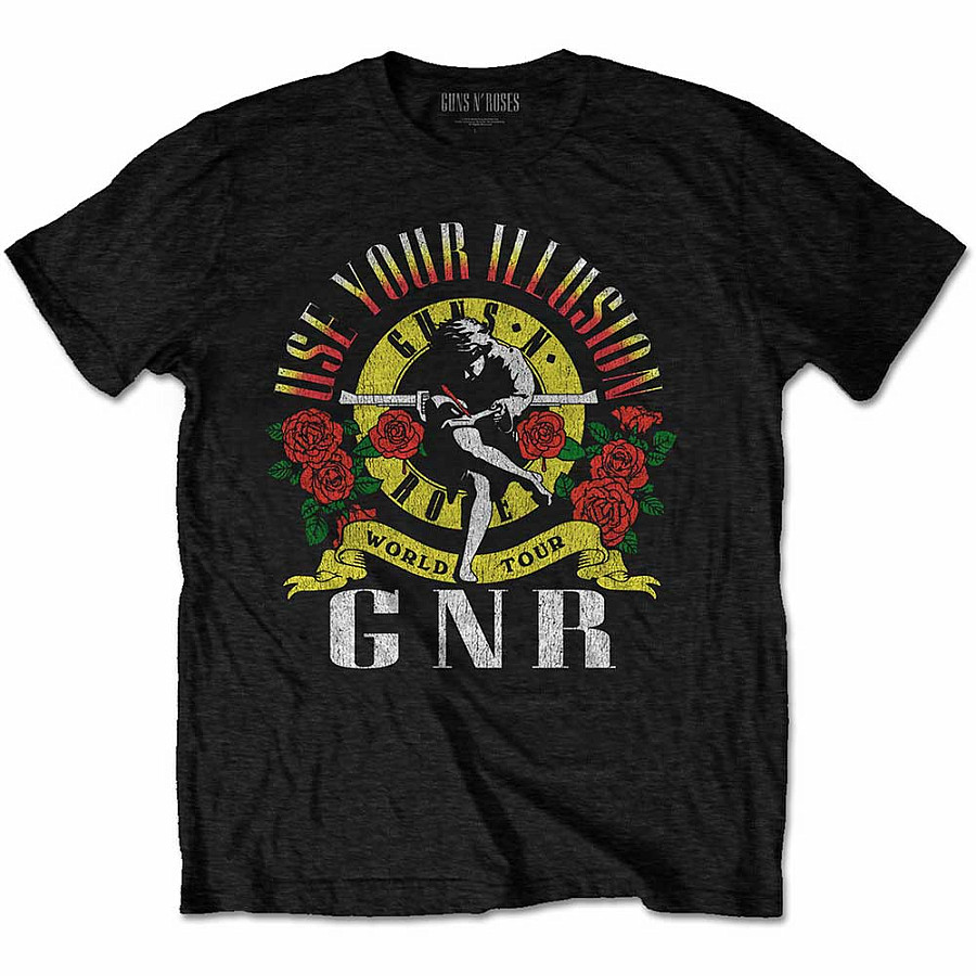 Guns N Roses tričko, UYI World Tour Black, pánské, velikost M