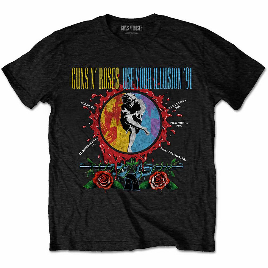 Guns N Roses tričko, Use Your Illusion Circle Splat Black, pánské, velikost S