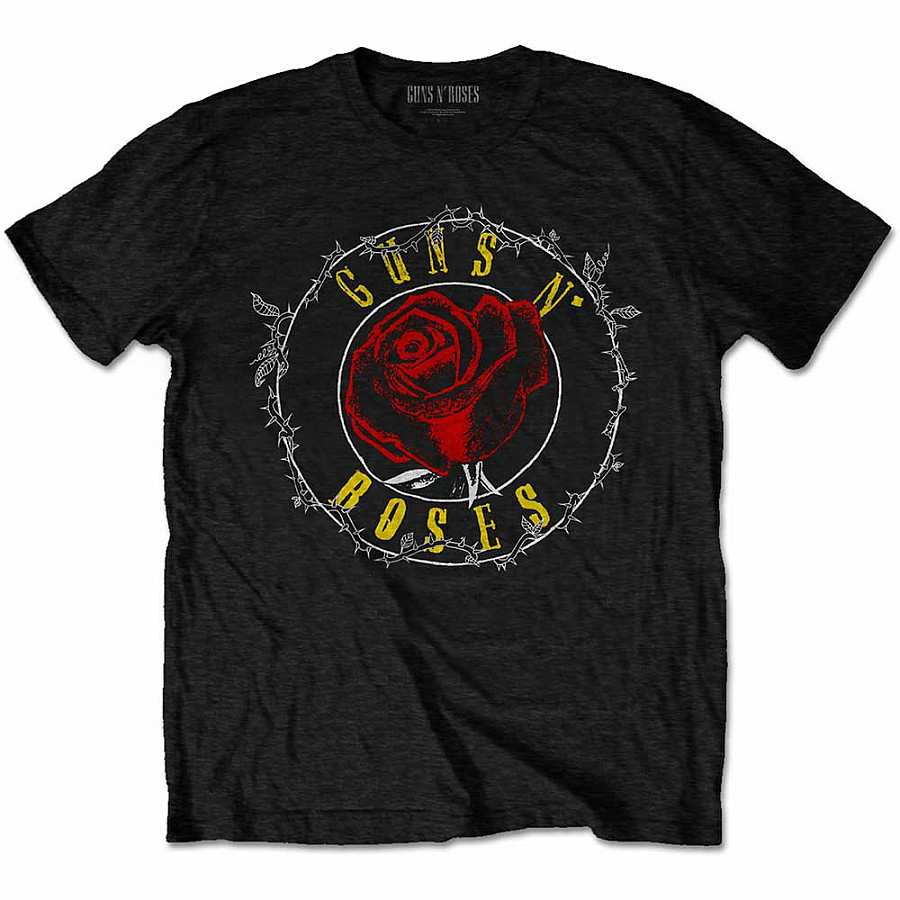 Guns N Roses tričko, Rose Circle Paradise City BP Black, pánské, velikost M