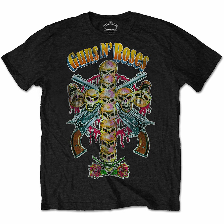 Guns N Roses tričko, Skull Cross 80s, pánské, velikost S