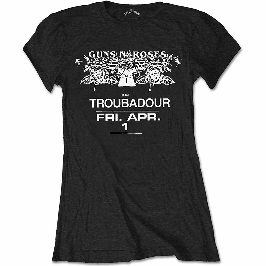 Guns N Roses tričko, Troubadour Flyer Girly, dámské, velikost L