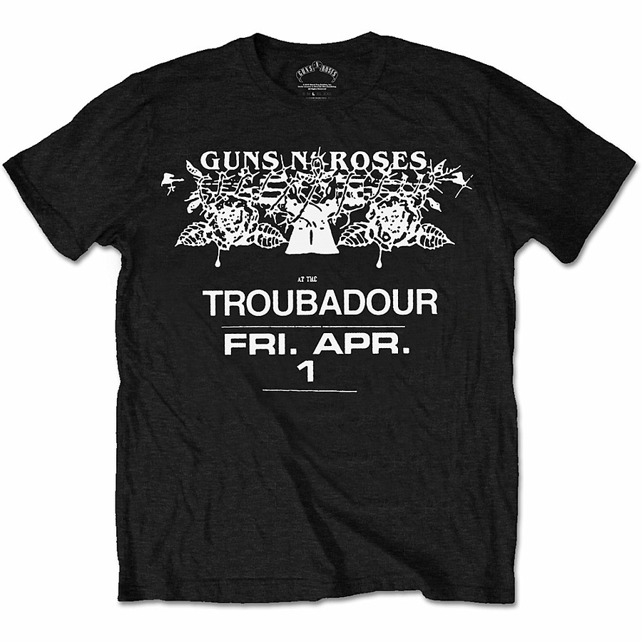 Guns N Roses tričko, Troubadour Flyer, pánské, velikost XL