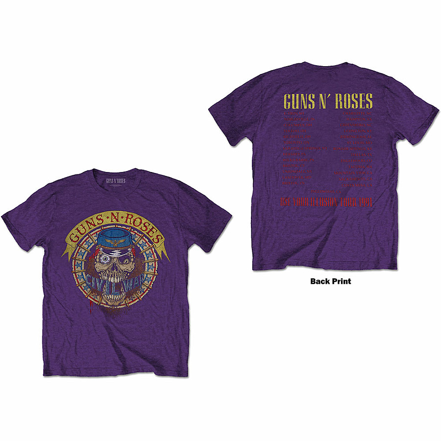 Guns N Roses tričko, Skull Circle BP Purple, pánské, velikost M