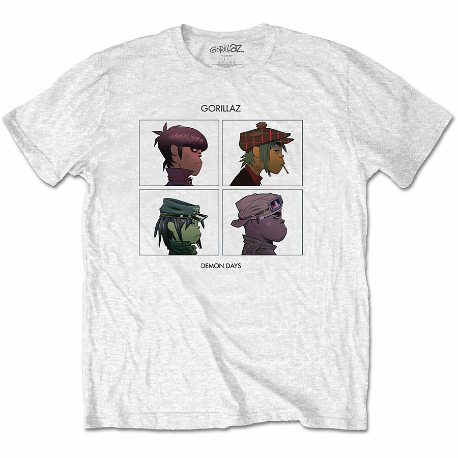 Gorillaz tričko, Demon Days White, pánské, velikost XL