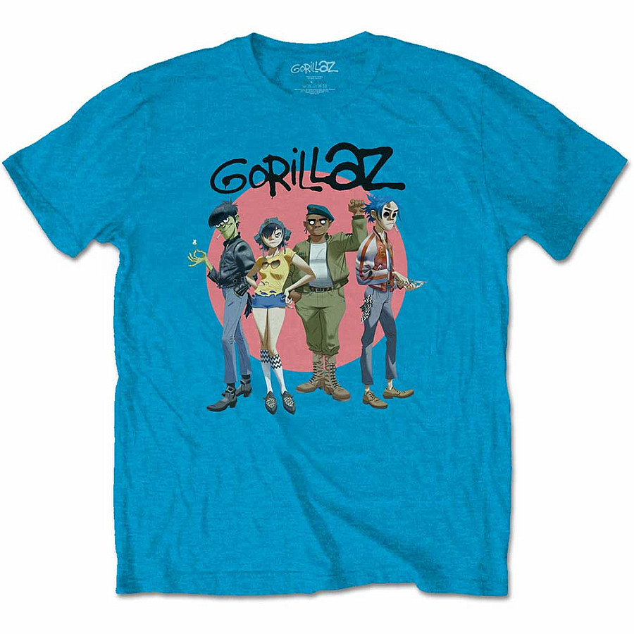 Gorillaz tričko, Group Circle Rise Blue, pánské, velikost L