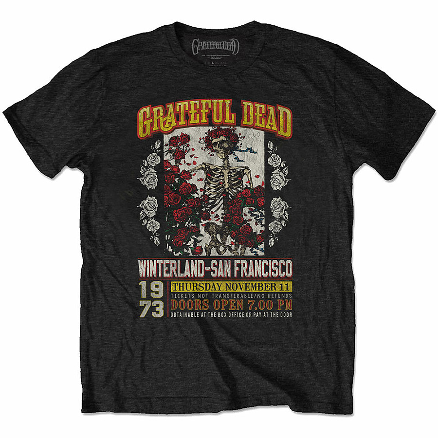 Grateful Dead tričko, San Francisco Eco-Tee Black, pánské, velikost M