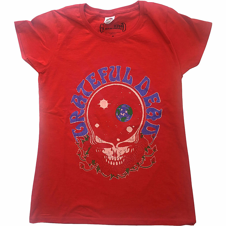 Grateful Dead tričko, Space Your Face &amp; Logo Girly Red, dámské, velikost M