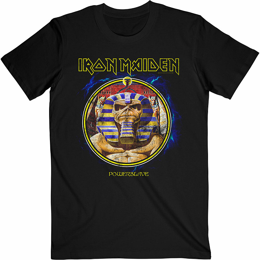 Iron Maiden tričko, Powerslave Mummy Circle Black, pánské, velikost S