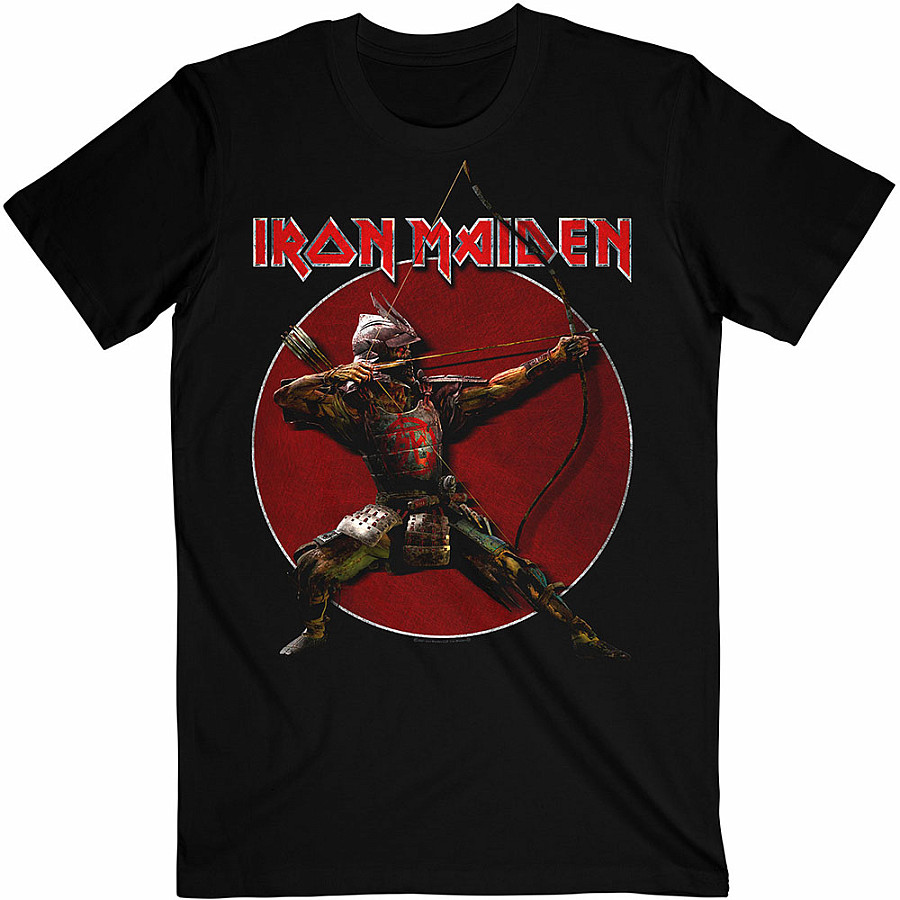 Iron Maiden tričko, Senjutsu Eddie Archer Red Circle Black, pánské, velikost M