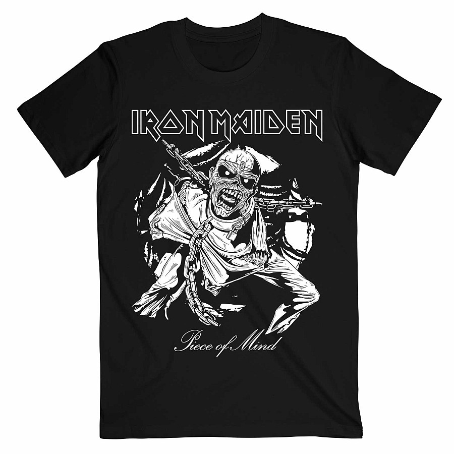Iron Maiden tričko, Piece of Mind Mono Eddie Black, pánské, velikost L