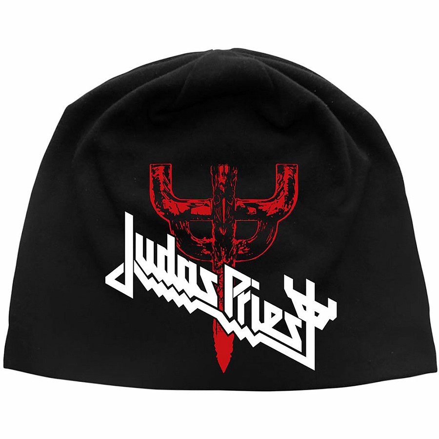 Judas Priest zimní bavlněný kulich, Logo &amp; Fork Black