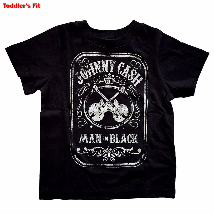 Johnny Cash tričko, Man In Black Tee Black, dětské, velikost L velikost L (2 roky)