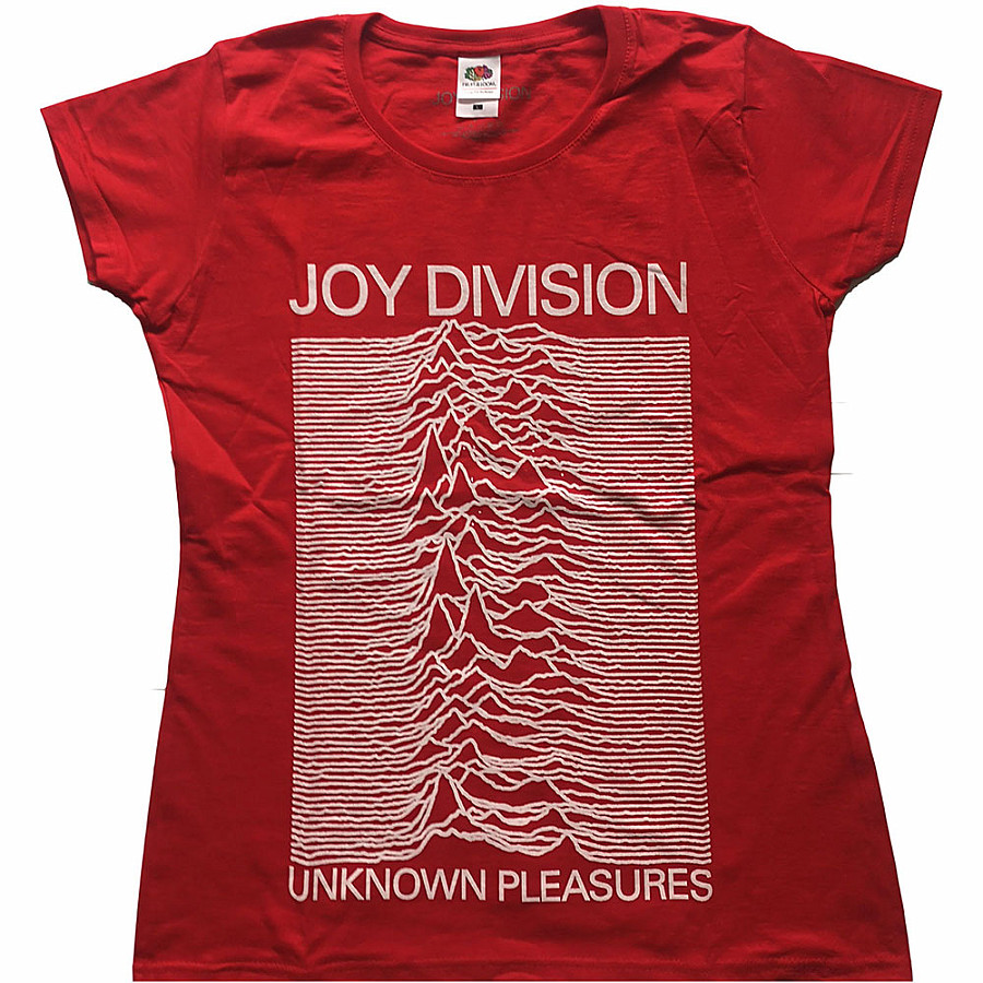 Joy Division tričko, Unknown Pleasures Girly Red, dámské, velikost M