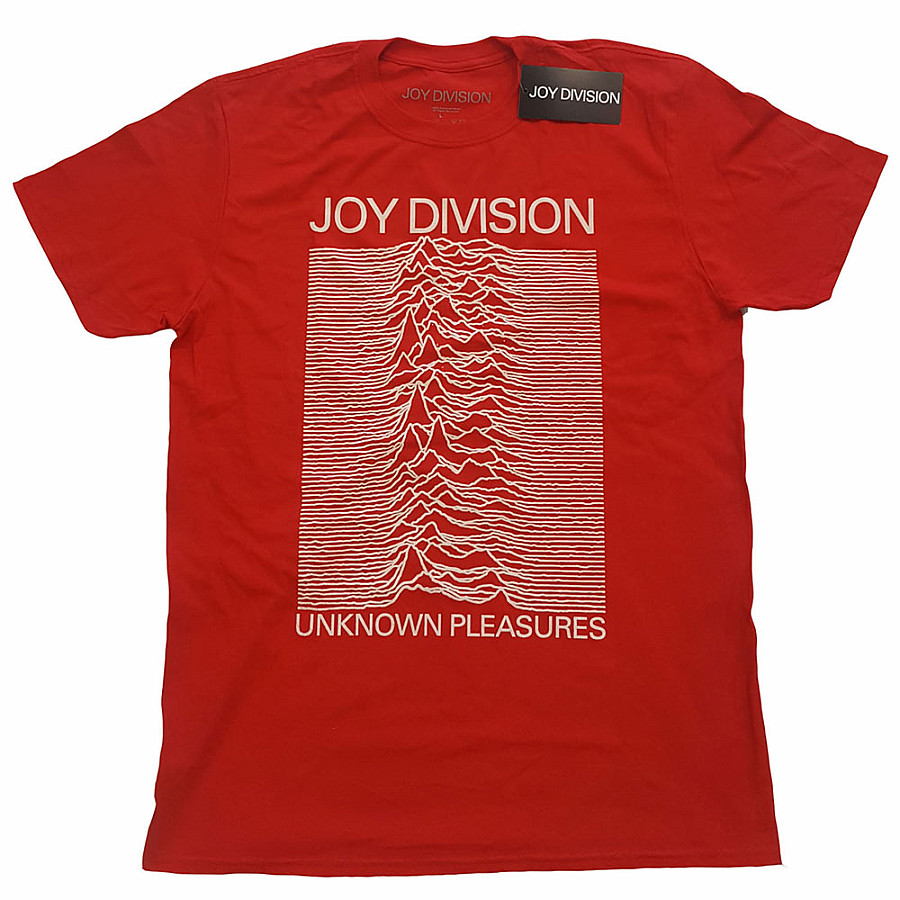 Joy Division tričko, Unknown Pleasures White On Red, pánské, velikost M