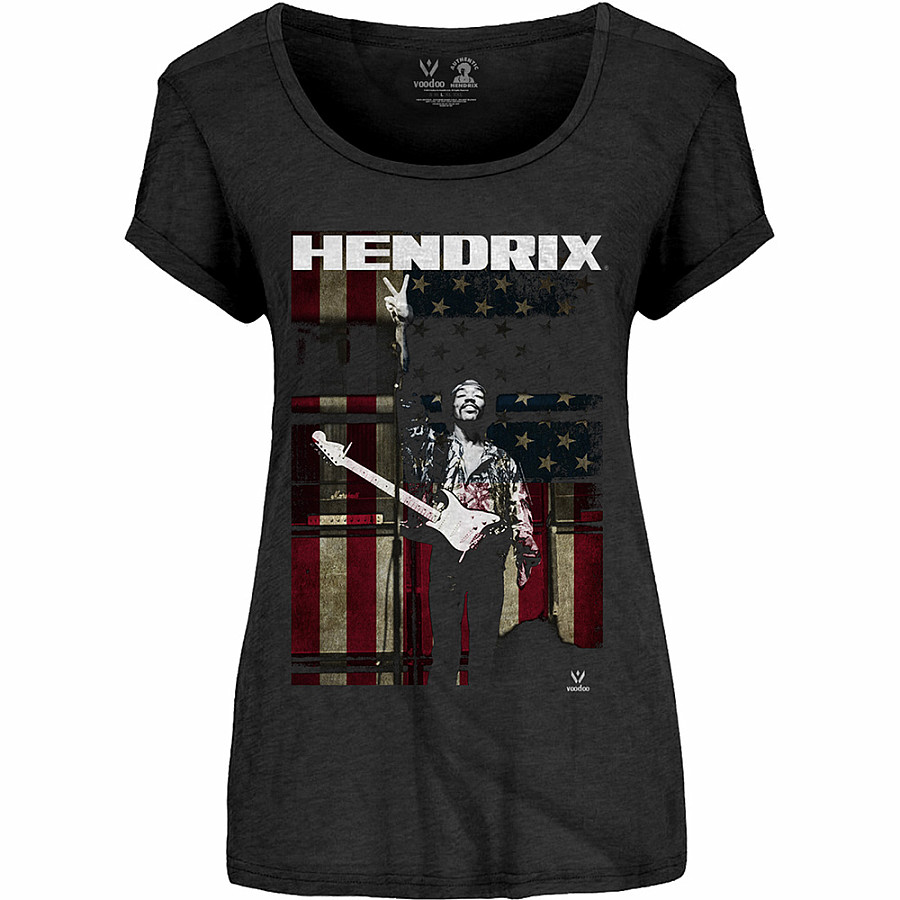 Jimi Hendrix tričko, Peace Flag, dámské, velikost S