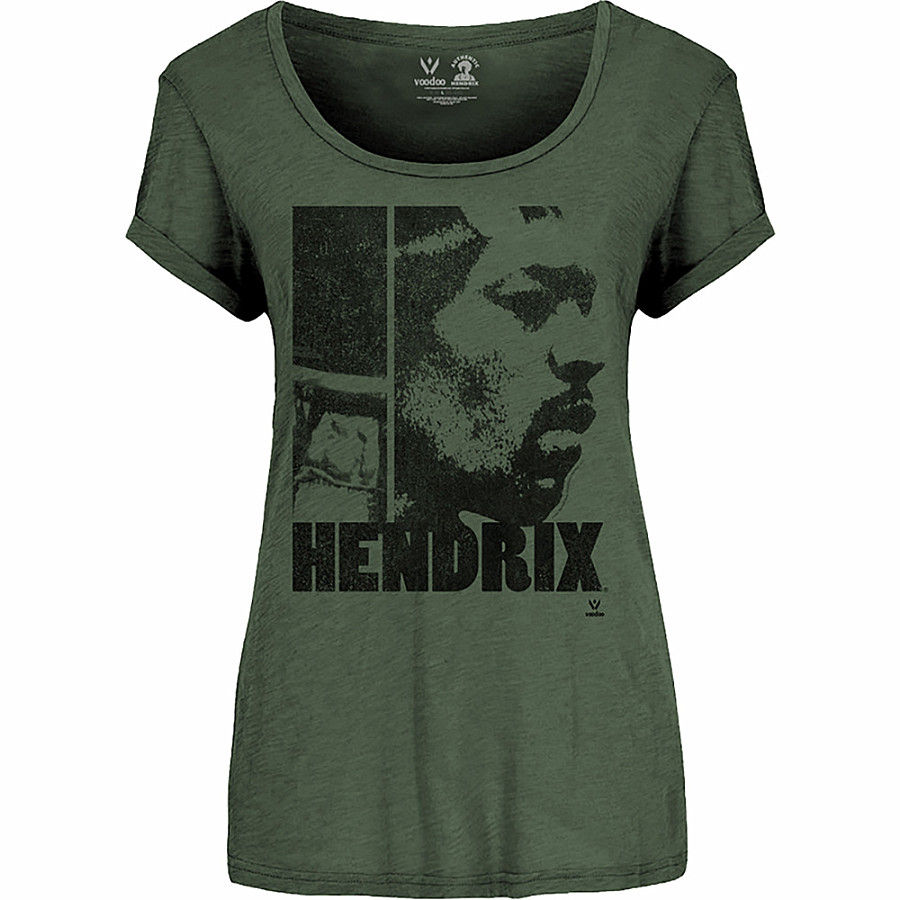 Jimi Hendrix tričko, Let Me Live Khaki, dámské, velikost XXL