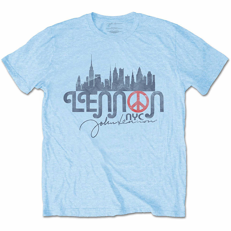 John Lennon tričko, NYC Skyline Blue, pánské, velikost XXL