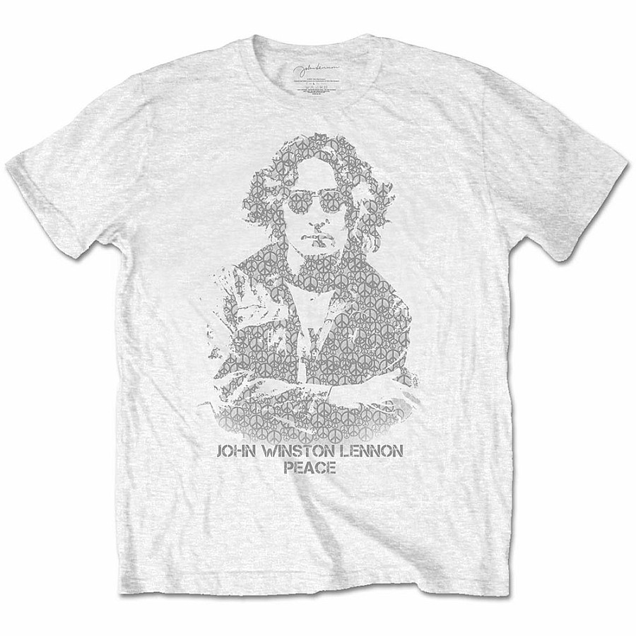 John Lennon tričko, Peace White, pánské, velikost S