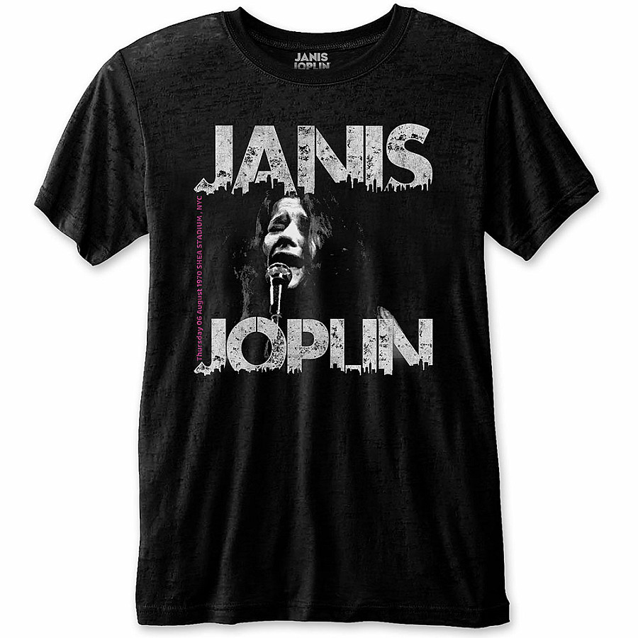 Janis Joplin tričko, Shea &#039;70 Eco-Tee Black, pánské, velikost M