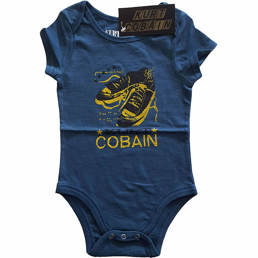 Kurt Cobain kojenecké body tričko, Laces Blue, dětské, velikost L velikost L (6-9 měsíc)