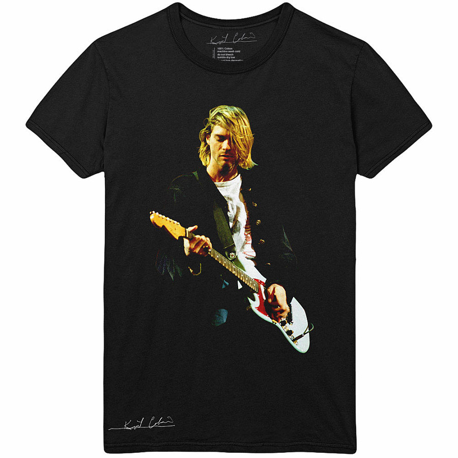 Nirvana tričko, Kurt Cobain Guitar Photo Colour Black, pánské, velikost M