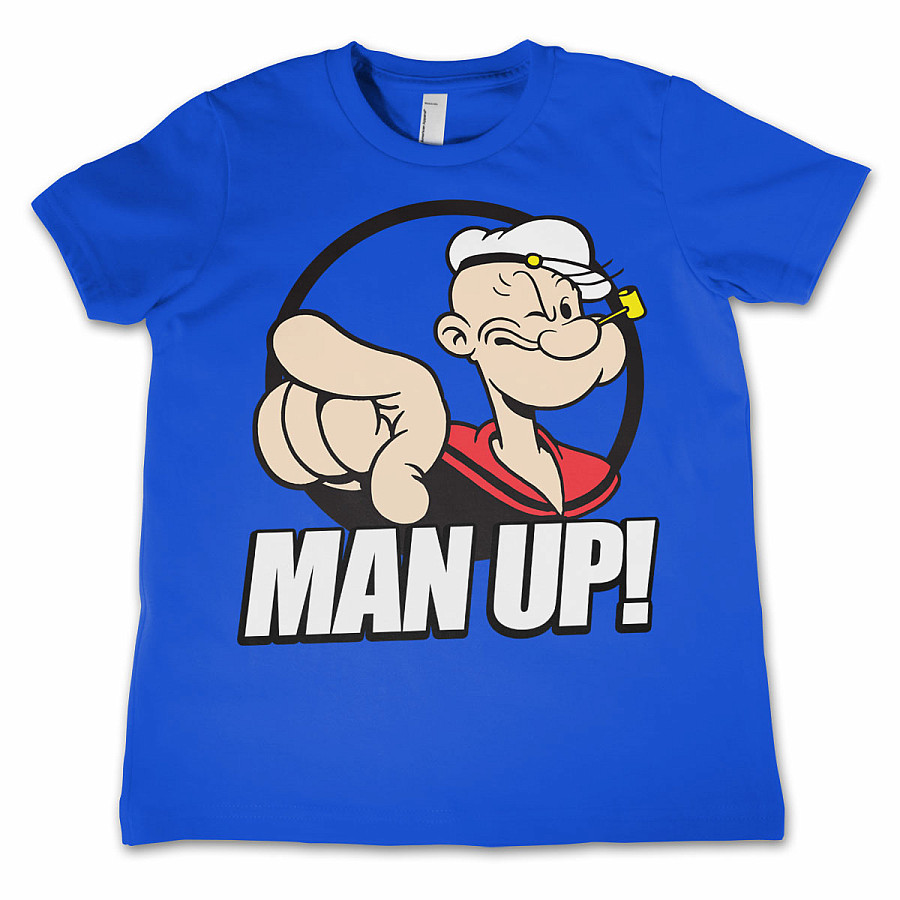 Pepek námořník tričko, Man Up, dětské, velikost M velikost M (8 let)