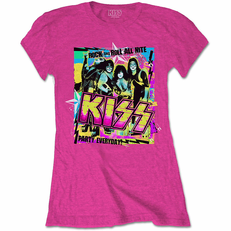 KISS tričko, Party Every Day Girly Pink, dámské, velikost S