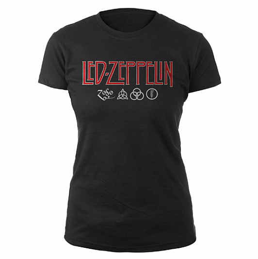 Led Zeppelin tričko, Logo &amp; Symbols, dámské, velikost XXL