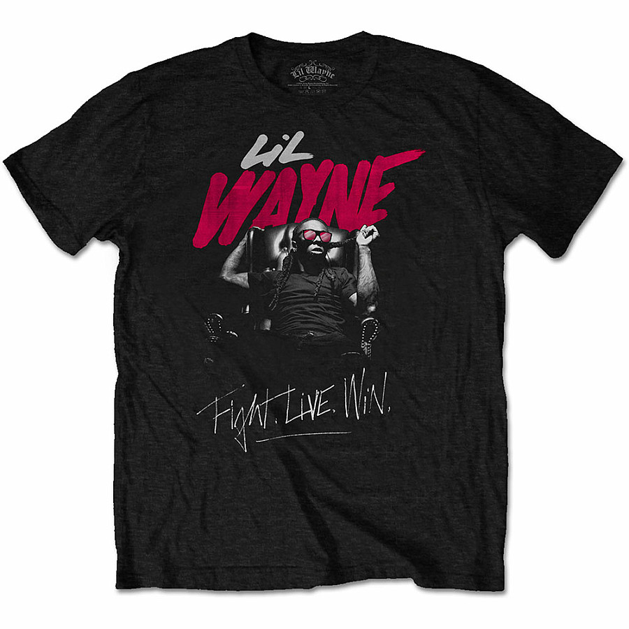 Lil Wayne tričko, Fight, Live, Win Black, pánské, velikost XXL