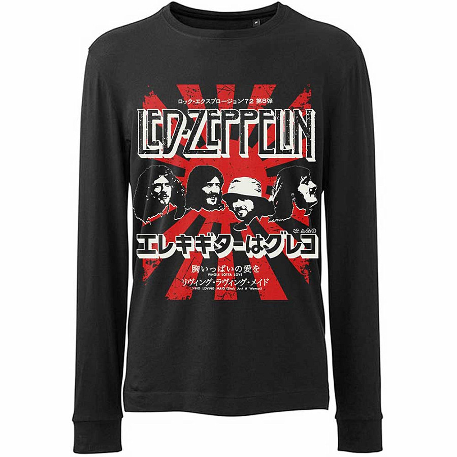 Led Zeppelin tričko dlouhý rukáv, Japanese Burst Black, pánské, velikost L