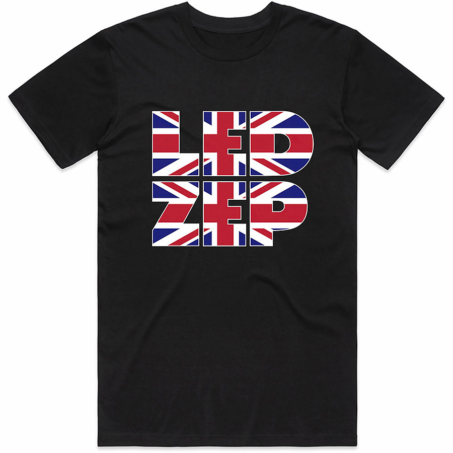Led Zeppelin tričko, Union Jack Type Black, pánské, velikost S